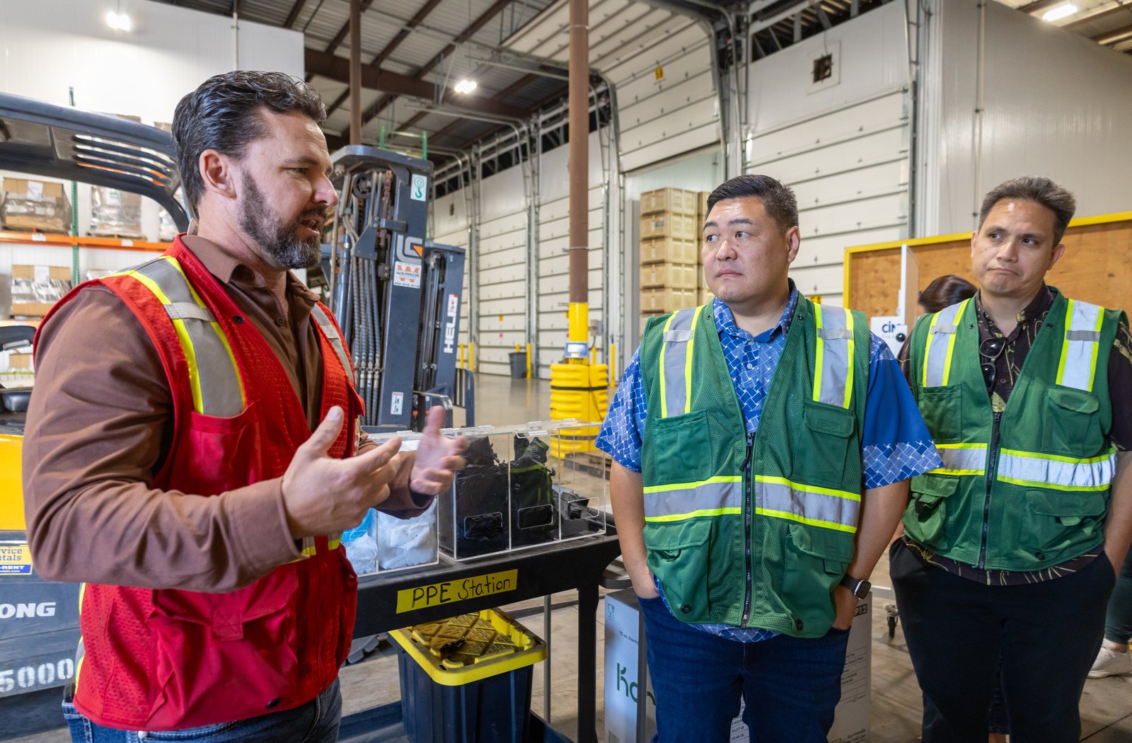 Tyson Miyake visiting an infrastructure facility