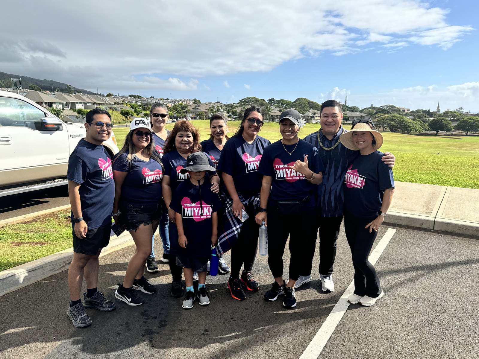 Tyson Miyake meeting with local families and supporters